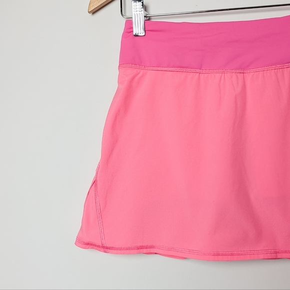 LULULEMON Pace Setter Skirt Pleated Mini Skort Pink 2 Tall - Picture 9 of 14